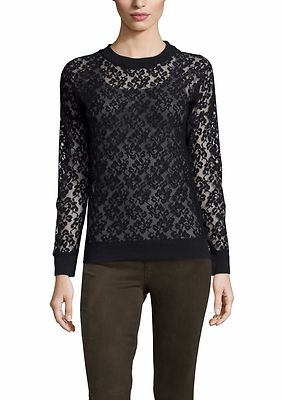 NWT! YOKI Long Sleeve Lace Sweater Black - Junior Large | eBay