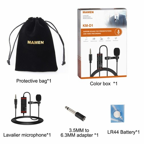Lavalier 8m Cable Clip-on Microphone for SmartPhone / DSLR Camera FREE SHIPPING - Picture 2 of 12