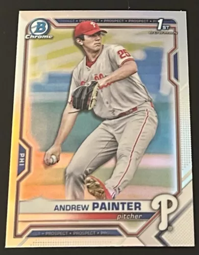 2021 Bowman Chrome Draft Andrew Painter 1st Refractor Parallel #BDC-Phillies RC