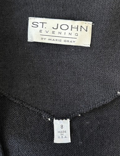 ST. JOHN EVENING Black Gold Silver Sequin Santana Knit Jacket 8 - Picture 5 of 7