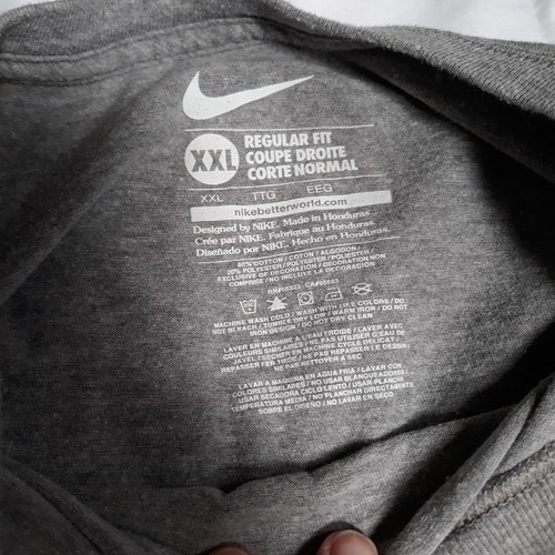 NIKE T-Shirt XXL Gray Tagless Green Graphic Basketball Short Sleeve - Picture 4 of 10