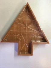 Wooden Christmas Tree with Removeable Plastic Compartmentalized Tray 11.25" Tall