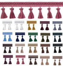 Borte mit Quasten 1m/5m/25m x 55mm Quastenborte Troddel Gardinen Vorhänge Deko