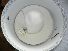 Vintage Mr. John Classic Wide Brim Cream Rose Flower Wool Hat Box