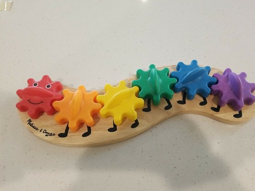 melissa & doug rainbow caterpillar gear toy