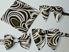 Handmade Mens Satin Bow Tie Handkerchief Dark Brown Ivory Wedding Prom Gft 4 Him