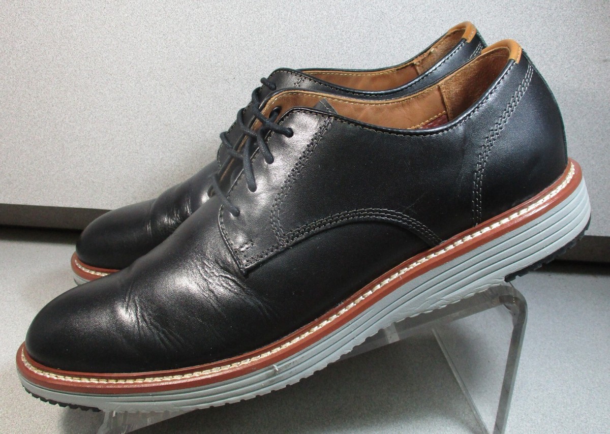 203521 PF50 UPTON MENS SHOES 9.5 M BLACK LEATHER LACE UP BY
