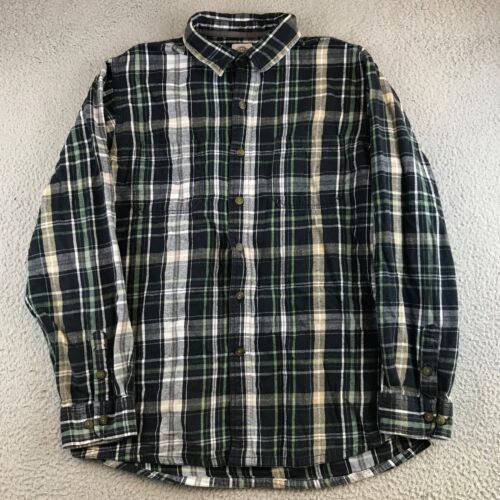 Dickies Shirt Men's XLT Green Plaid Flannel Long Sleeve Button Down Pockets - Picture 1 of 15