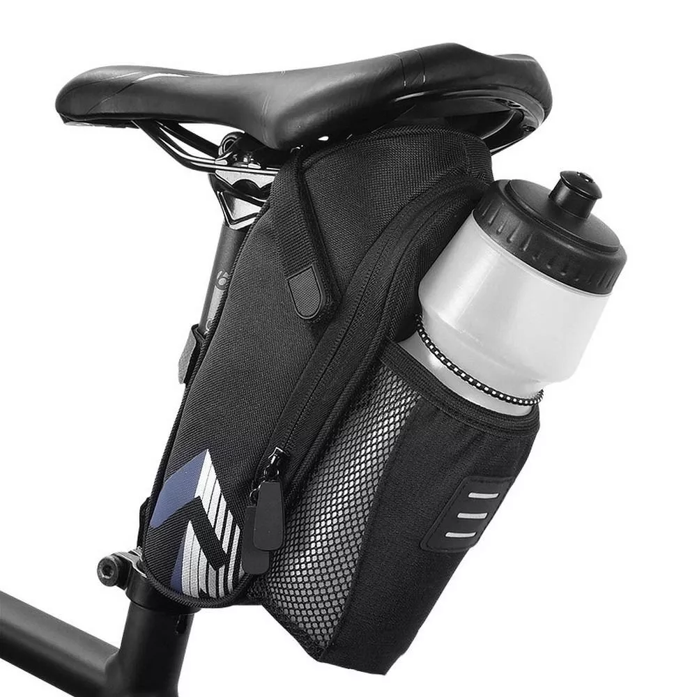 Bike saddle bag with bottle holder sales