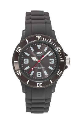 NEO watch NICE-1 Damen Herren Uhr Armbanduhr black coffee Silikonarmband N1-008