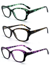 EYE ZOOM 3 Pack Ladies Stylish Butterfly Style Reading Glasses for Women