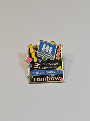 Synchro-Swimming US Olympic Festival '90 Lapel Pin Rainbow Foods Sponsor