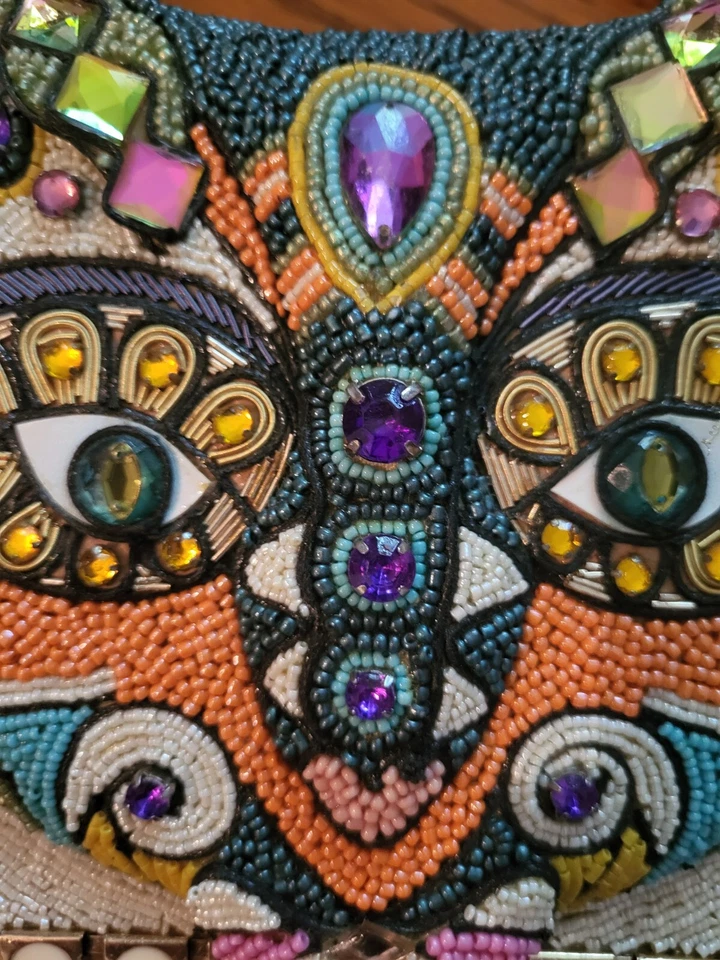 Bolso de mano Mary Frances gato con cuentas 6 1/2 x 6-1/2 nuevo sin etiquetas Foto 2 de 4