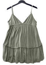 Garage Women  s Tiered Babydoll Mini Dress Adjustable Spaghetti Straps Sz M