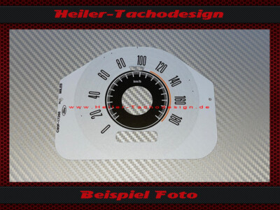 Tacho Aufkleber für Ford Fairlane Torino Ranchero 1969 120 Mph zu 190 Kmh Silber