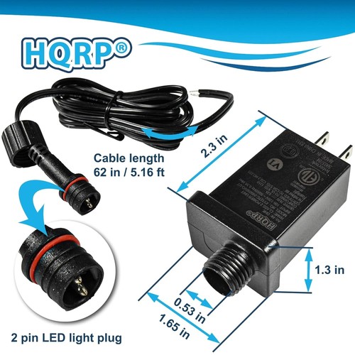 2-Pack 12V 1A 12W Power Supply w/ Extension Cord, IP44 Raintight LED Transformer - Picture 3 of 12