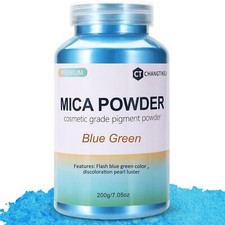 Mica Powder,7.05OZ  200g  ,Blue Green Mica Powder Pigment for Epoxy Resin  Lip