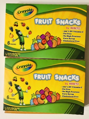 Lot Of 2 Crayola Fruit Snacks 6 Pouches Each Box 100 Of Dv Vitamin C Date3 22 Ebay