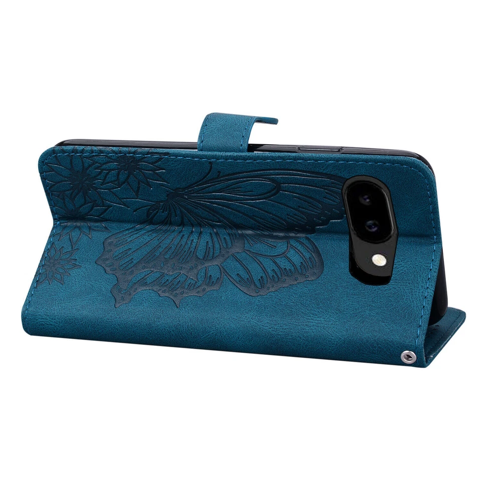 Diamond Butterfly Wallet Phone Case For Google Pixel 9 8 7 6 Pro XL 7A 8A 6A 9A - Image 4 of 4