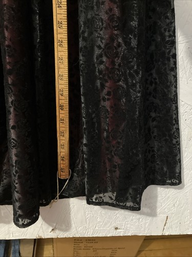 Wrapper Burnout Velvet Maxi Skirt Black Red Size 3/4!Vampire Gothcore Y2K - Picture 13 of 15
