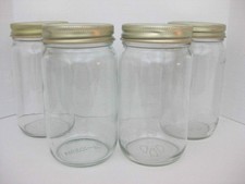 4 TWIST TOP EMPTY CLEAN JAM JELLY GLASS JARS WITH LIDS Crafts/Gifts/Organizing