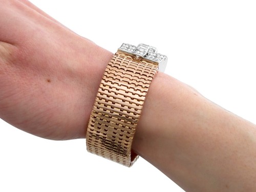 Antikes Armband 6,50ct Diamant und 16k Rotgold um 1930 - Bild 13 von 14