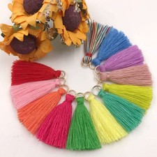 50 Pcs Mini Cotton Thread Earring Tassels 30mm with Jump Ring Pendant Earrring