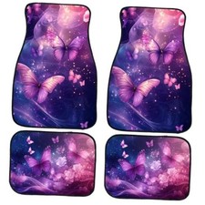 Car Floor Mats Kawaii Purple Fantasy Glow 26.8l X 17.3w X 0.12th Butterfly