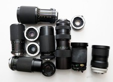 Bulk Lot 11x Pentax PK mount camera lenses AS-IS/Fixers Vivitar Tokina Rokinon