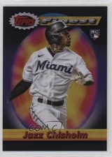 2021 Topps Finest Flashbacks Black Refractor 19/25 Jazz Chisholm #160 b4d