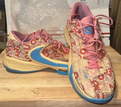 Nike Zoom Freak 4 Letter bros Coral Pale Vanilla blue. Size 12.5 No Insole.