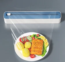Kitchen Wrap Dispenser, Cling Film Cutter Box Fresh Bag Cutting Holder Trash Bag