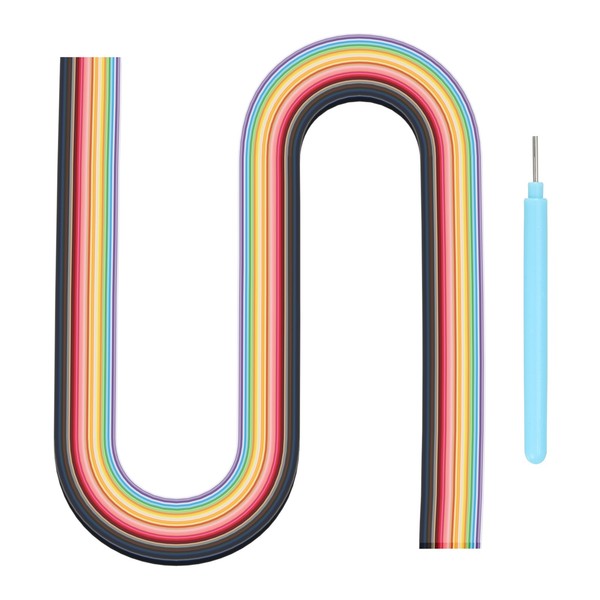 "Paper Quilling Strips 21.3\" 10Mm 36 Farben Mit Stift (Mehrfarbig 180 Streifen)"-image
