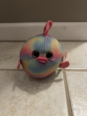 NWT TY  Beanie Ballz fish Rainbow 6  Plush