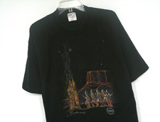 Vintage Warrior 1994 Authentic Native American Design Tee XL Fire Dance USA Made