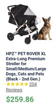 HPZ Pet Rover Premium Heavy Duty DogCat Stroller Travel Carriage CompartmentZ...