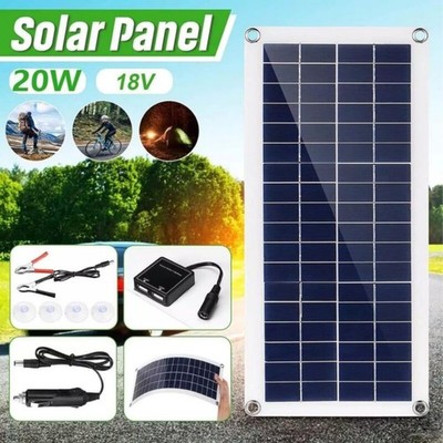 20W Foldable Solar Panel Module For 18V/12V RV/Car/Boat Battery Recharge DE