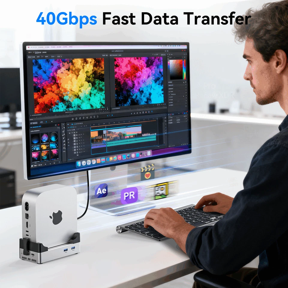 Base y soporte Acasis Mac mini M4 con gabinete SSD M.2 NVMe de 8 TB 4k@60Hz HDMI Foto 4 de 4