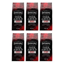 6 PACK Community Coffee Dark & Bold Intense Blend Dark Roast Ground Coffee 12 Oz