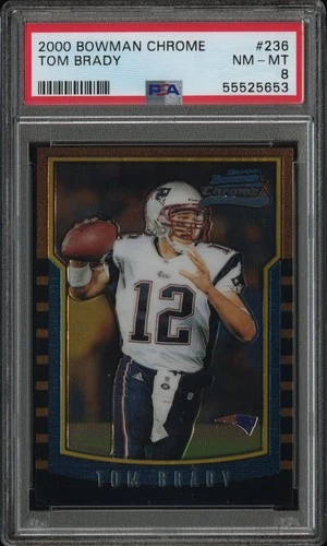 🔥 2000 BOWMAN CHROME TOM BRADY #236 ROOKIE RC NM MINT PSA 8 🔥