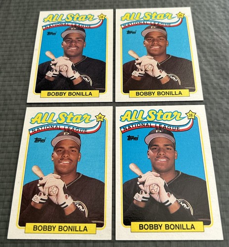 Bobby Bonilla 4 Card Lot, All-Star Topps 1988 #388, Pittsburgh Pirates - Picture 2 of 6