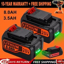 Pack 8.0Ah 20Volt LB2X4020 Battery FOR Black Decker 20V MAX Lithium LBXR20 LBX20
