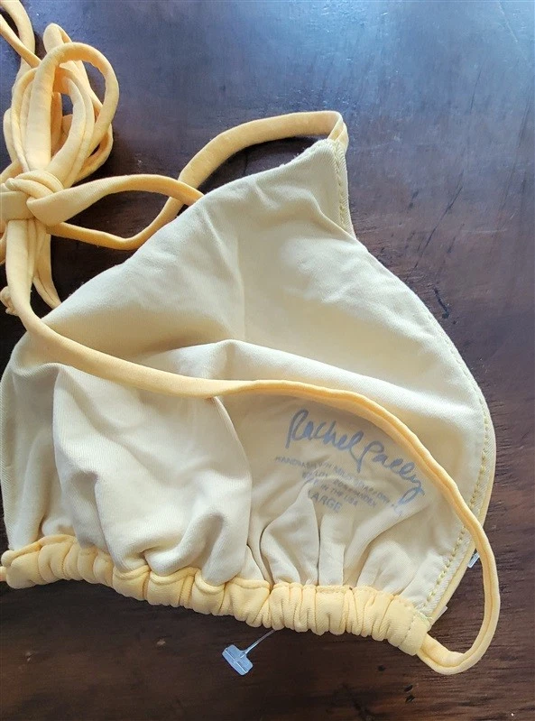 NWPT Rachel Pally Sunshine Yellow Triangle Tie Halter Bikini Swim Top 122968 - Image 2 of 3