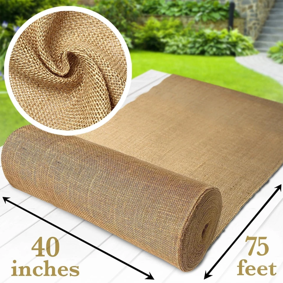 Versatile Burlap Fabric - 40" x75 Ft - High Density Material - Image 4 of 4