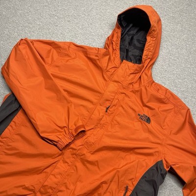 The North Face Hyvent Mens XL Orange Hiking Waterproof Hooded Rain Jacket