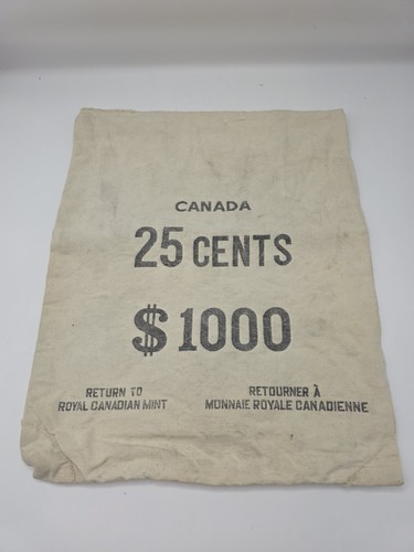 Vintage Royal Canadian Mint 25 Cents $1000 Canada-Canvas Bag