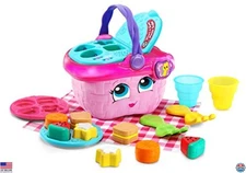 LeapFrog Pink Shapes & Sharing Picnic Basket - Fun Learning Toy, No Frustration