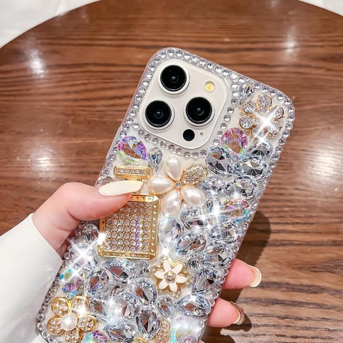 Luxury Women Glitter 3D Bling Sparkle Rhinestone Wrist Strap Back TPU Phone Case - 第 12/20 張圖片