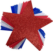 24 Pcs 6 Inch Foam Stars for Crafts, Red White and Blue Star Shaped Crafts Foam