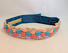 Ginnie Johansen Braided Cloth Adjustable Belt Multicolored Wrap Belt 1980s